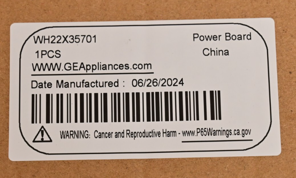 GE WH22X35701 Main/Power Board Combination Washer Dryer