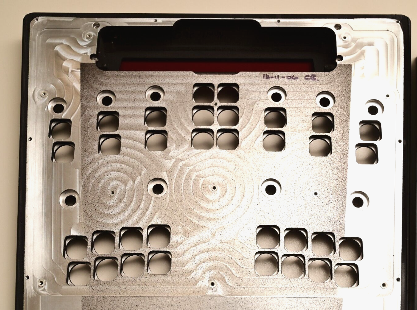17"x15" Machined Aluminum Control Console Enclosure 10-Pot 34-Button Holes 9+lbs