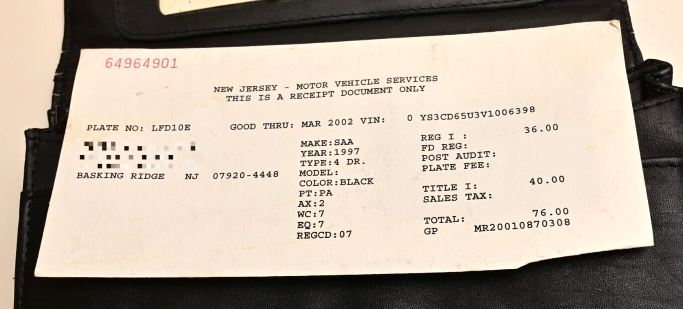 1997 SAAB 9000 Find Your Own Road Leather Manual Case w/ Paperwork Princeton, NJ