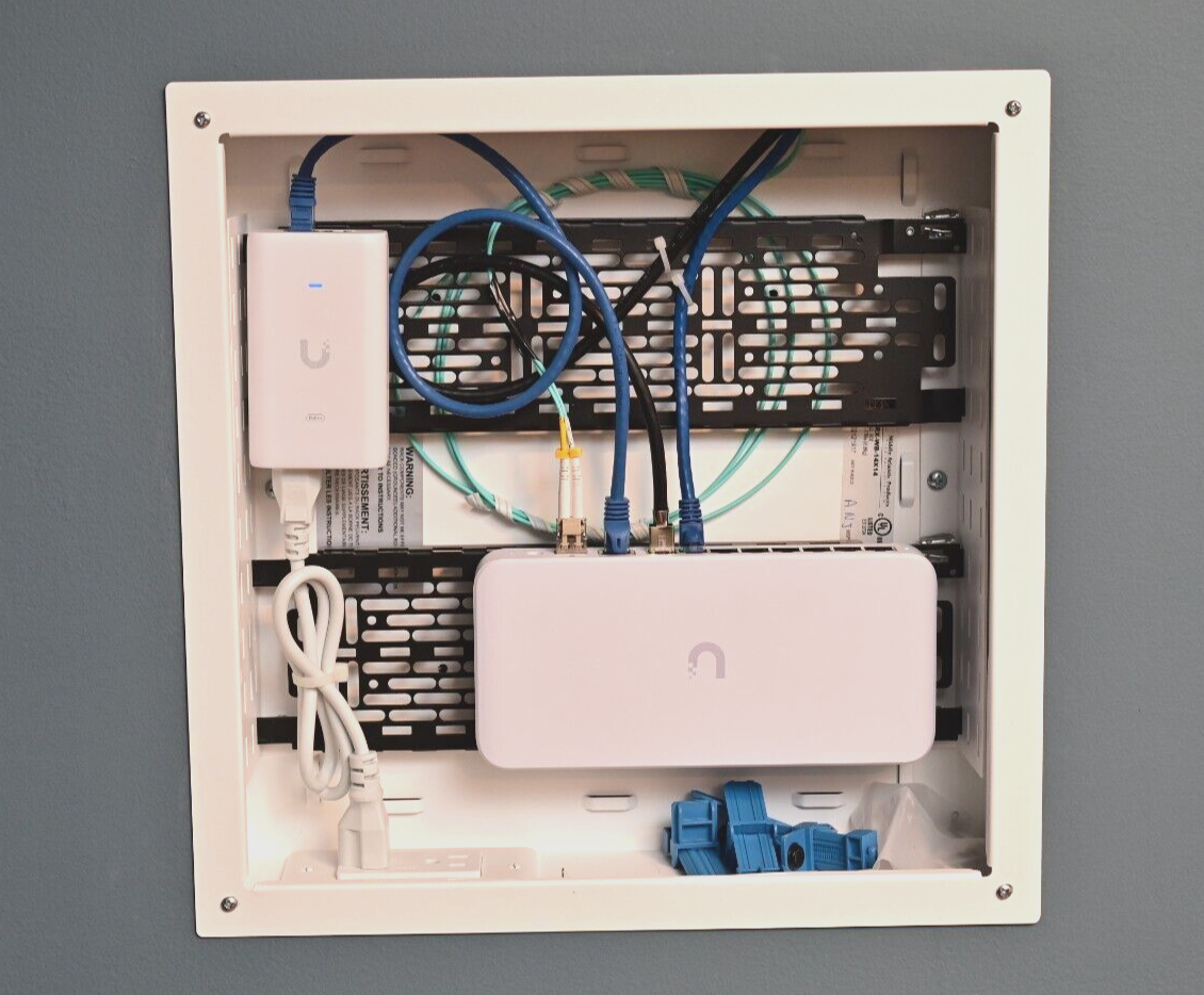 Middle Atlantic 14" x 14" In-Wall Media Box w/ Lever Lock AC Outlet PRX-WB-14X14