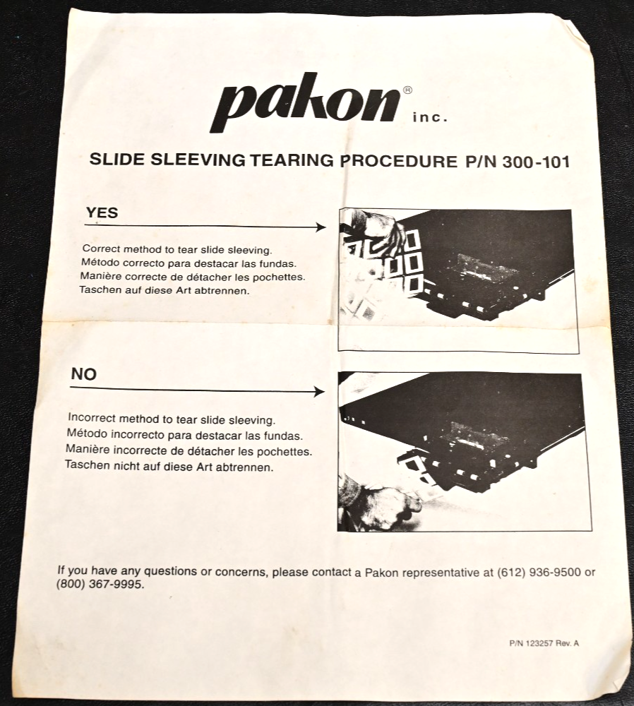 Pakon Plastic Slide Sleeving for Mounted Slides ~9lb Roll Vintage 35mm NOS