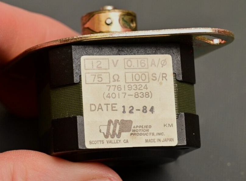 Applied Motion Products Stepper Motor 12V 0.16A 77619324 4017-838 Vintage Japan