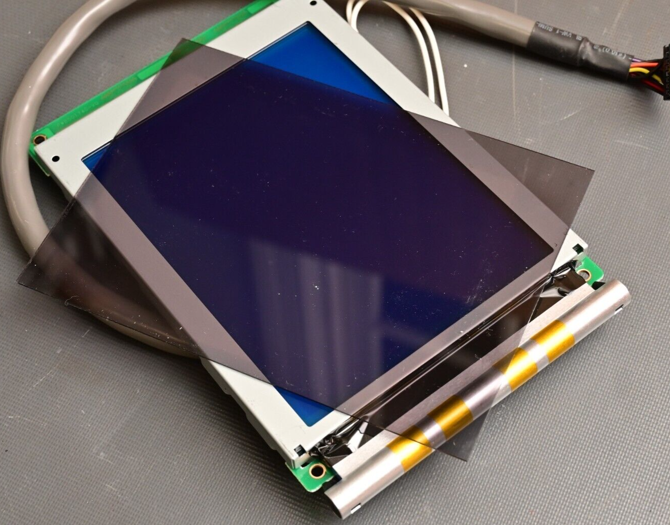 Optrex DMF50174 5.7" LCD Screen 320x240 STN w/ CFL Backlight & Cables Blue/White
