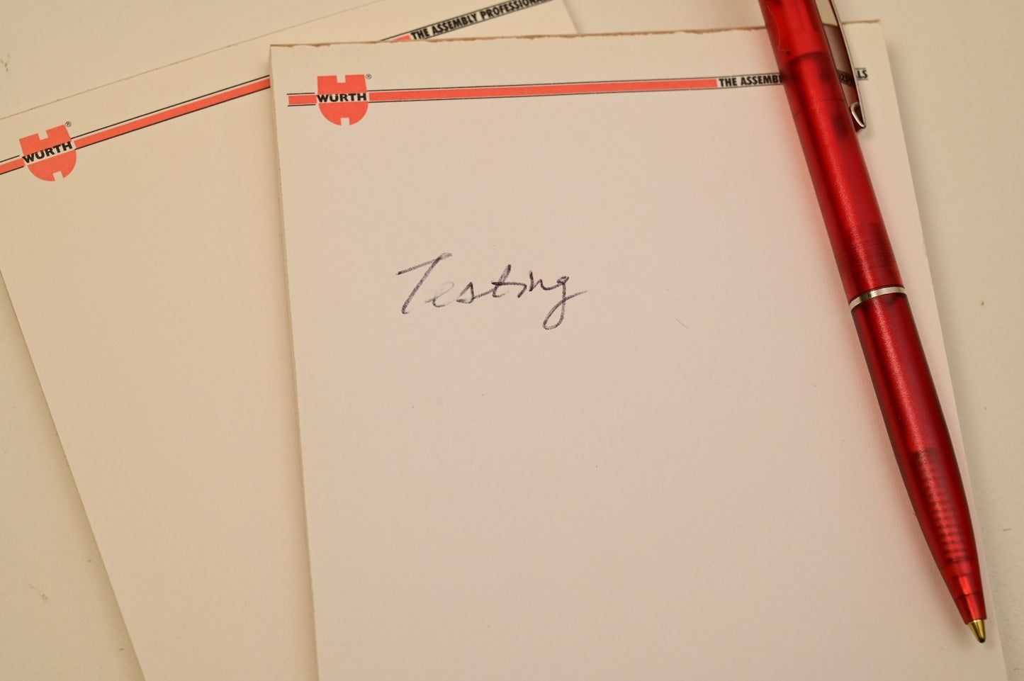 Vintage & Interesting Wurth Ballpoint Pen Red with Notepads Wurth USA