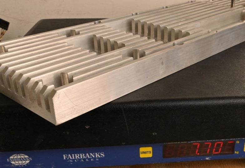 20" x 6" x 1" Machined Aluminum Heatsink Assembly Sciex Mass Spec 7.7 lbs
