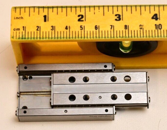 Impulse Way Precision Linear Stage/Bearing 2-Way Motion ~50mm Travel Stainless