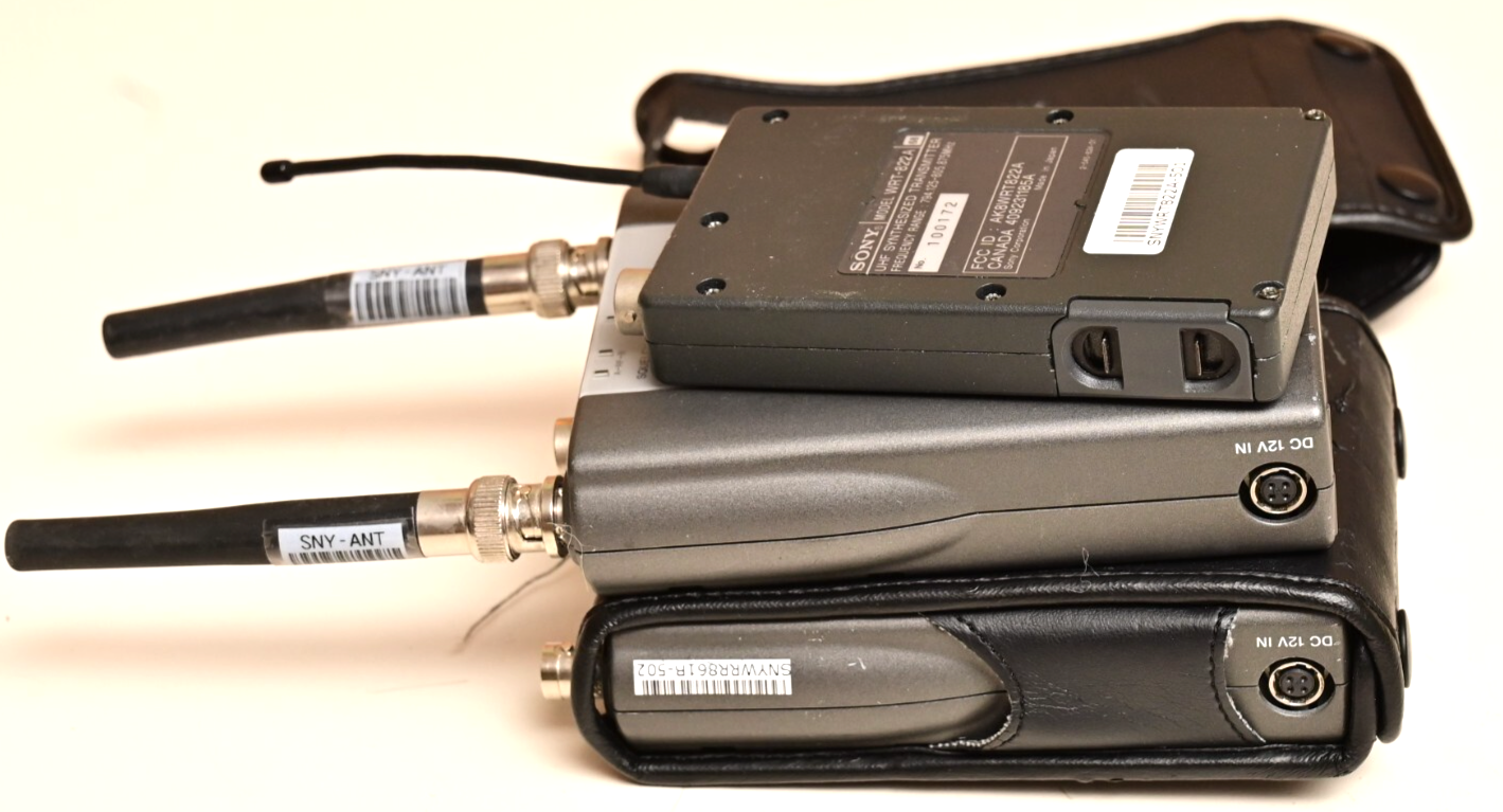 Sony Wireless Microphone UHF Transmitter & Receiver Tuner Lot WRT-822 WRR-861