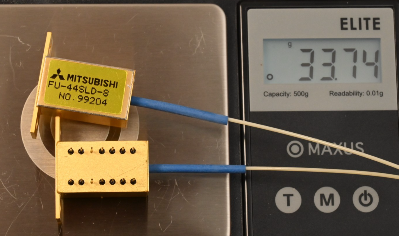 Lot of 2 Mitsubishi Fiber Coupled Laser Diode Gold Plated Case Vintage 1990