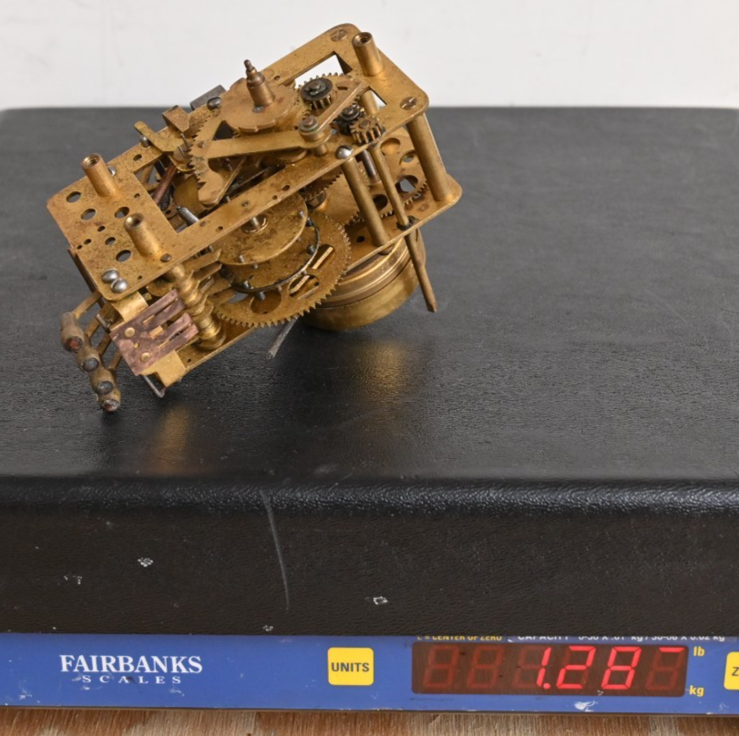 Antique Brass Clock Movement w/ Synchron 1RPM Motor Westminster Chime? 2176870