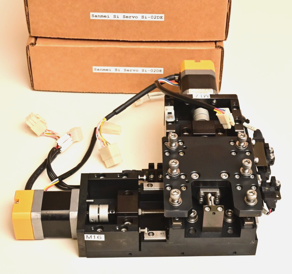2-Axis Stage Assembly w/ Sanmei Low Vibration Stepping Motors/Controllers Kuroda