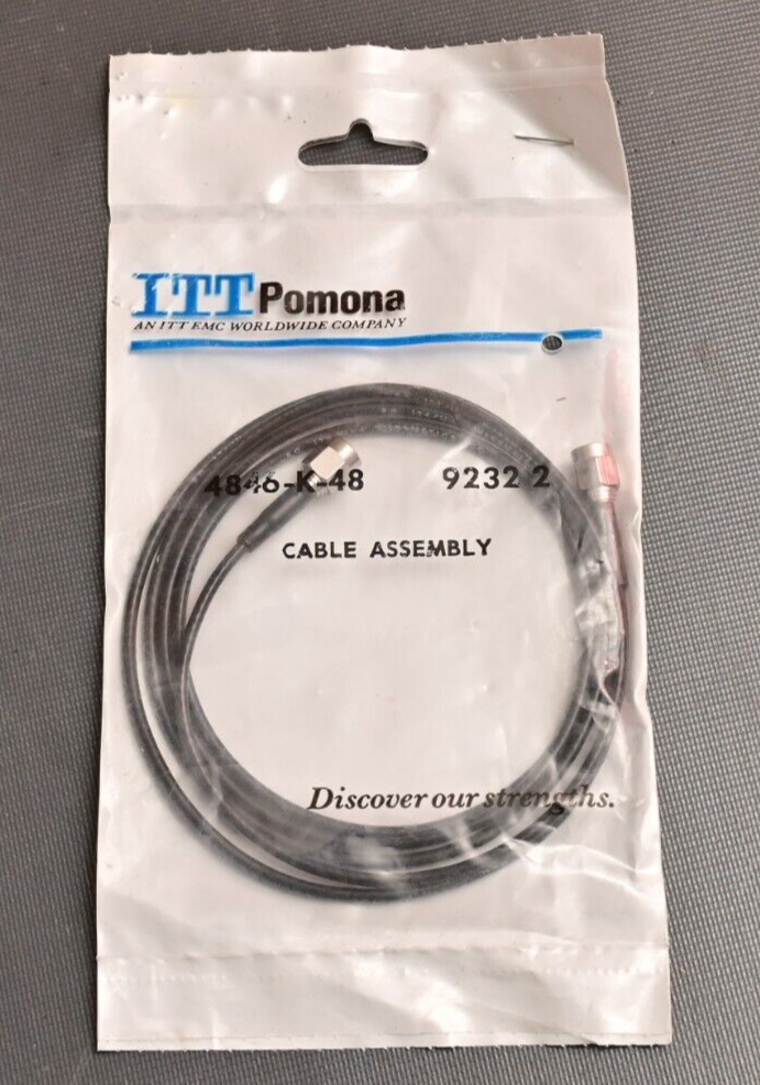 Pomona SMA Cable 4ft 50 Ohm SMA-male to SMA-male New Sealed 4846-K-48 RG 174/U