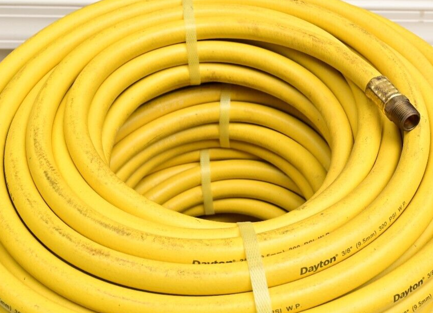 QTY 5 x 50ft Dayton 3/8" 9.5mm Air Hose 300PSI WP Yellow NOS