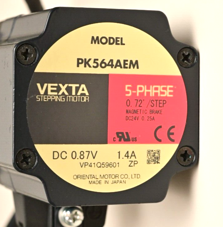 Oriental Motor Vexta PK564AEM 5-Phase 0.72° w/ Magnetic Brake 0.87V 1.4A NEMA 23