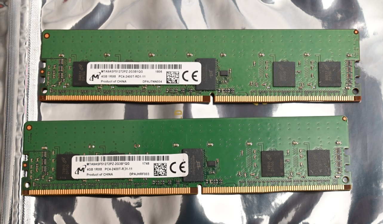 8GB (4GB x2) Micron MTA9ASF51272PZ-2G3B1QG 4GB DDR4-2400MHz RDIMM ECC Server RAM