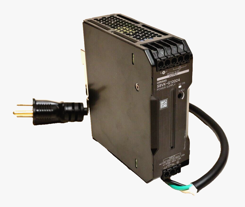 Omron 24V DC 120W Power Supply  DIN Rail w/ Short Power Cord S8VK-G12024