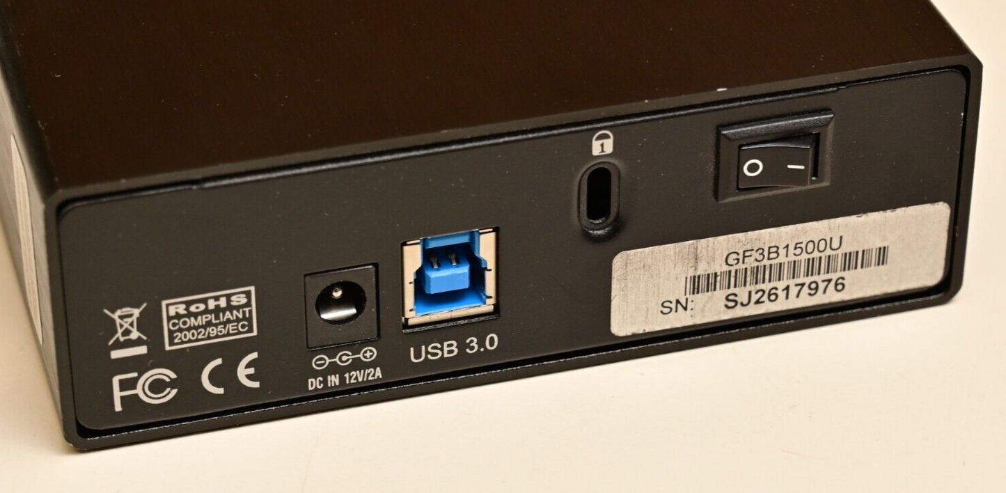Fantom Drives 1.5TB USB 3.0 External Hard Drive GF3B1500U Used No Cables