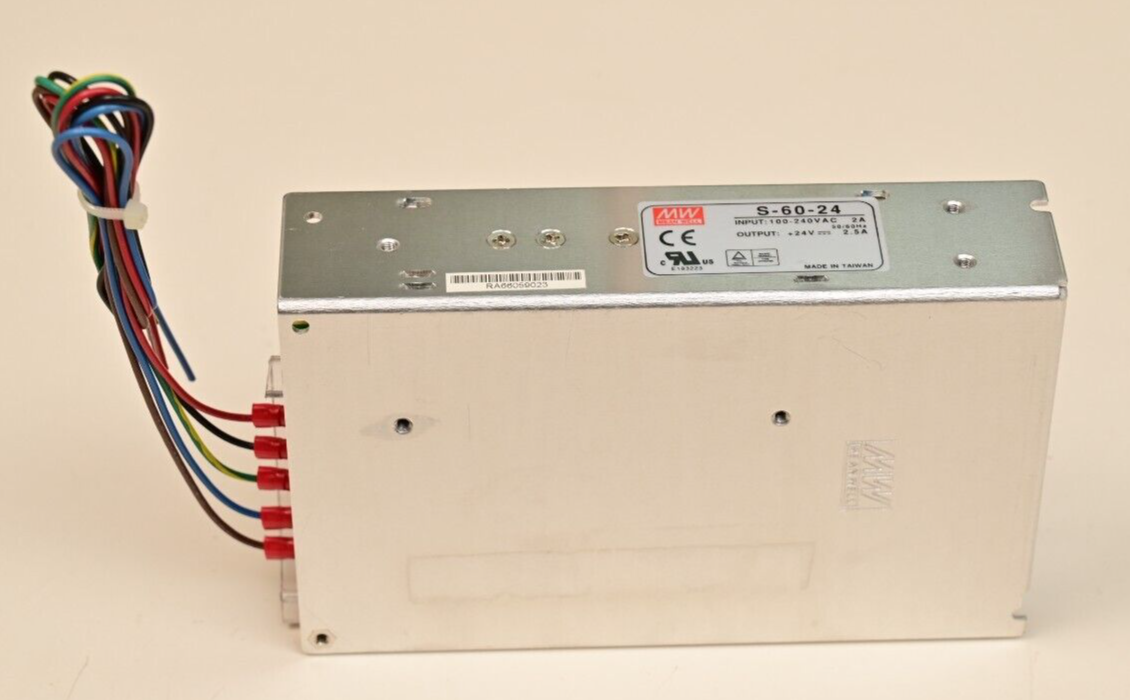 Mean Well S-60-24 DC Power Supply 60W 24V@2.5A 100-240VAC Input