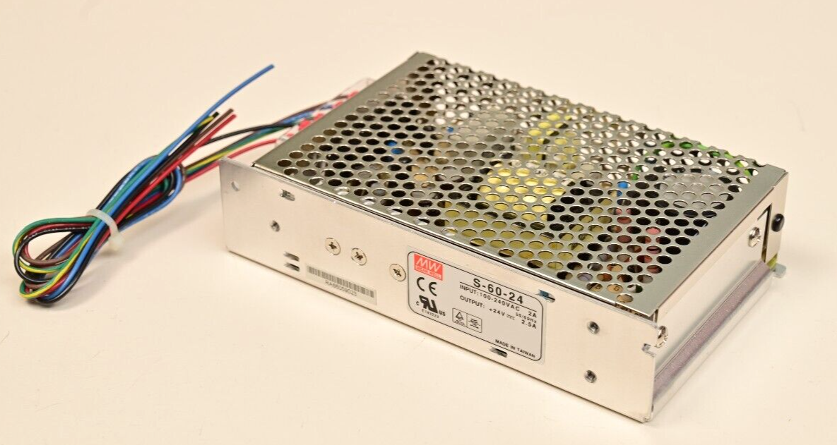 Mean Well S-60-24 DC Power Supply 60W 24V@2.5A 100-240VAC Input