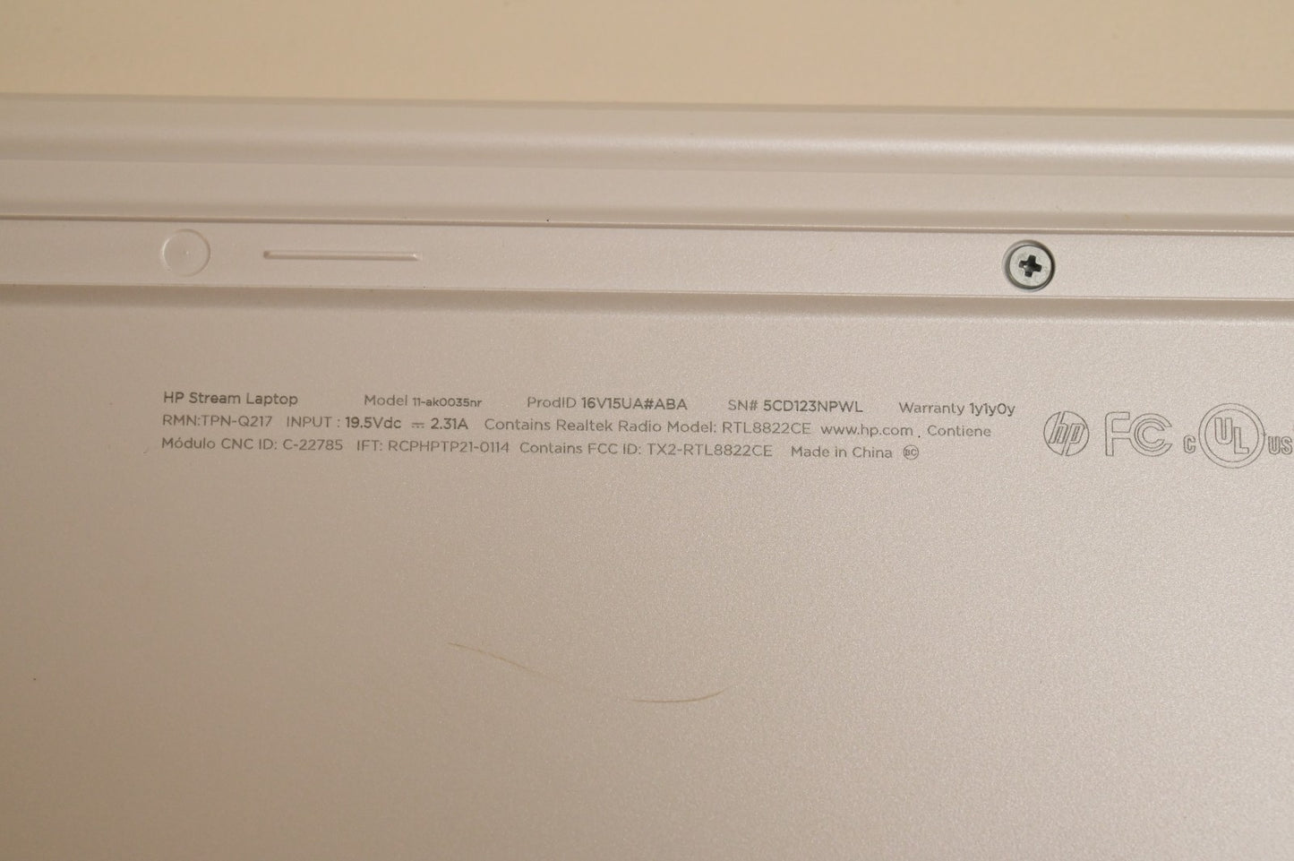 HP Stream Laptop Intel Celeron N4020 4GB RAM P/N 11-ak0035nr Windows