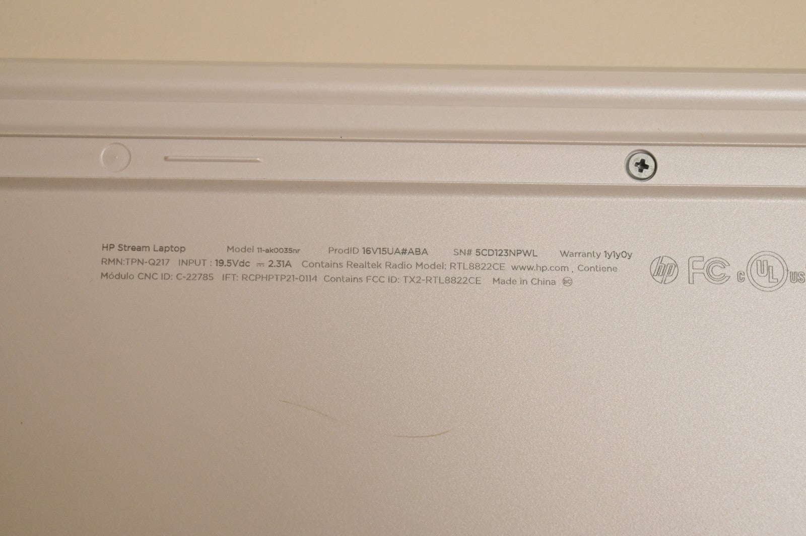 HP Stream Laptop Intel Celeron N4020 4GB RAM P/N 11-ak0035nr Windows