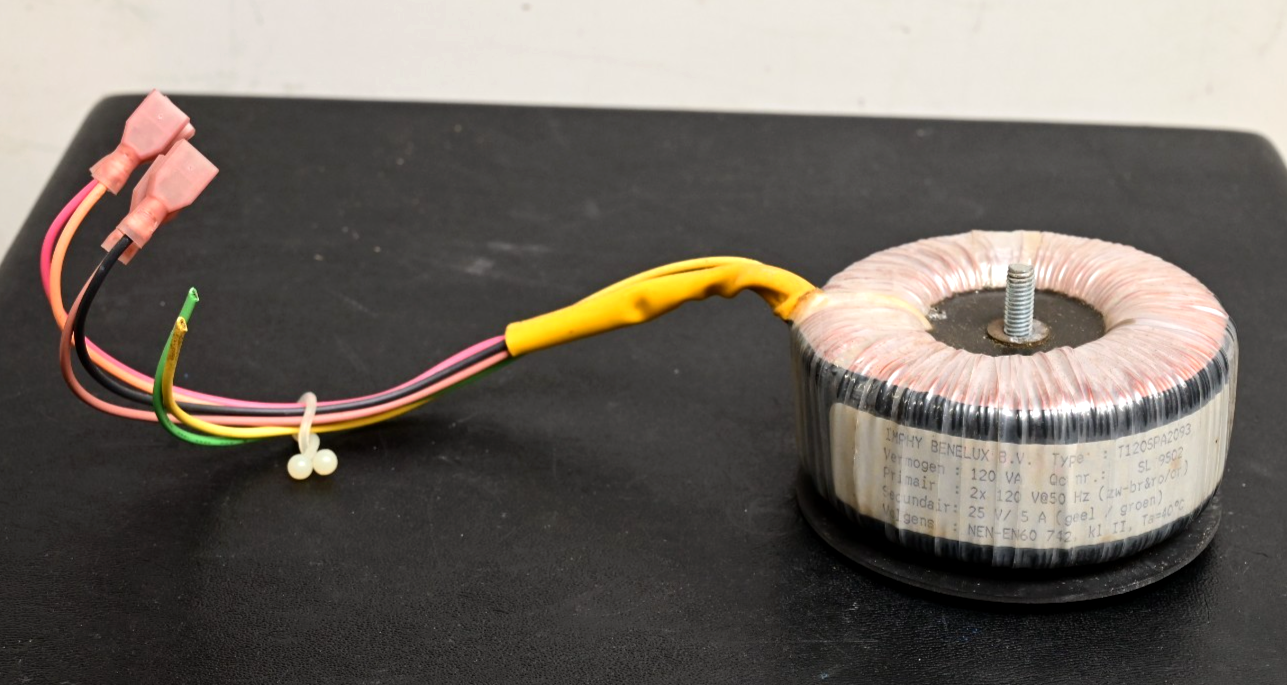 Imphy Benelux Toroidal Transformer 120VA 2x120VAC to 25V@5A