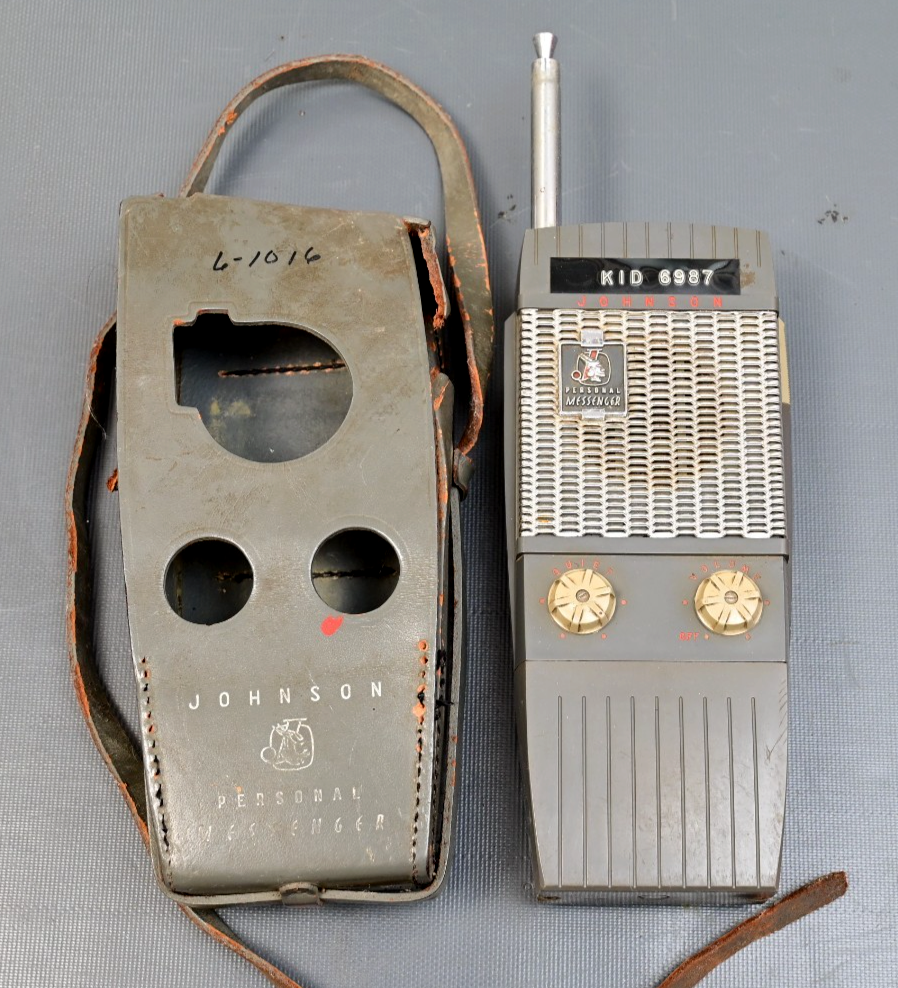 Vintage Walkie Talkie Johnson Personal Commmunicator 1950s/1960s Leather Case