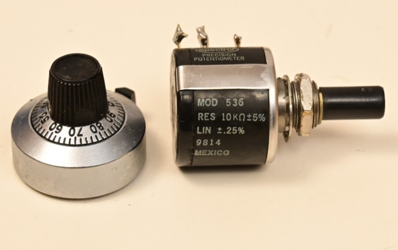 Spectrol Precision Potentiometer Model 536 10kΩ +-5% Lin 0.25% 10-turn w/ Dial