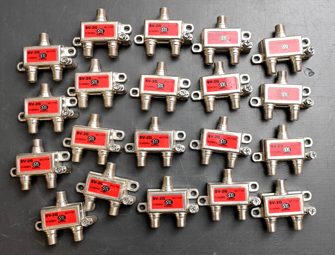 Lot of 20 SV-2G Coaxial Splitter 5/1000MHz -3.5dB SVI Digital 1:2 2-Way