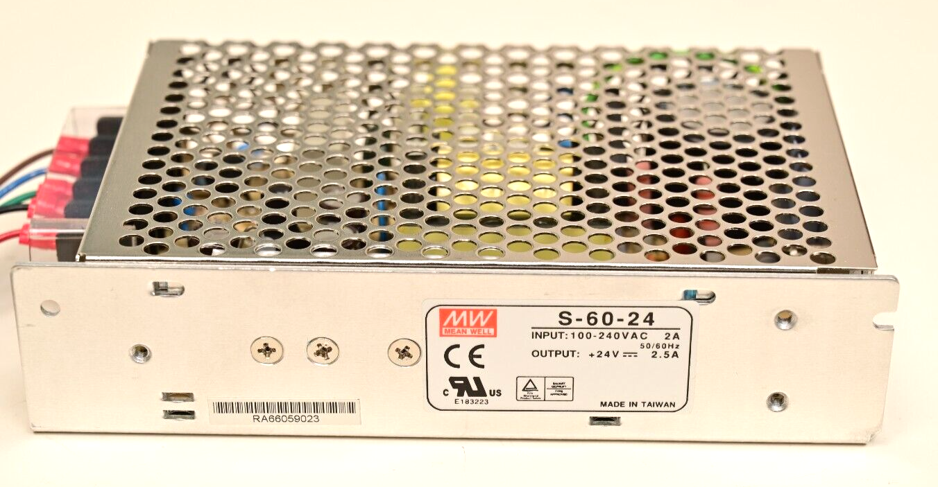 Mean Well S-60-24 DC Power Supply 60W 24V@2.5A 100-240VAC Input