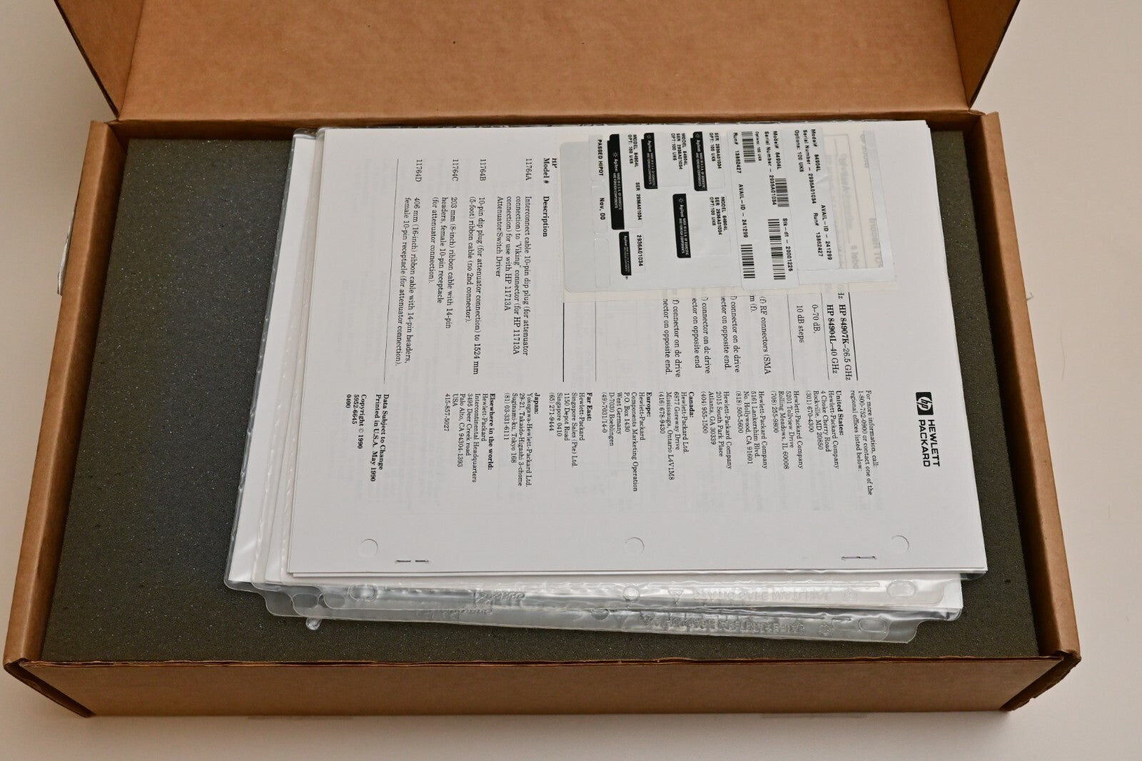 Agilent 84904L Programmable Attenuator DC-40 GHz 11dB 1dB step Opt. 100 UK6 HP