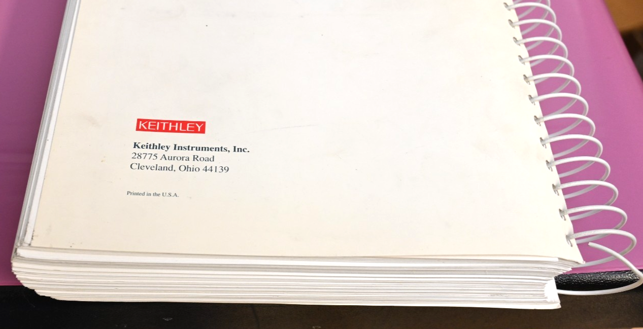 Keithley 2400 Series SourceMeter User's Manual 2400S-900-01 Rev. C