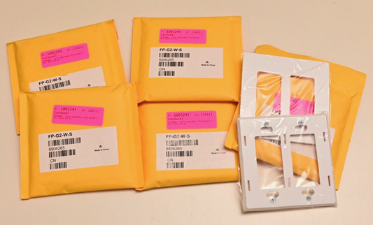 Lot of 5 Crestron FP-G2-W-S 2-Gang Decora Wall Plate NIB