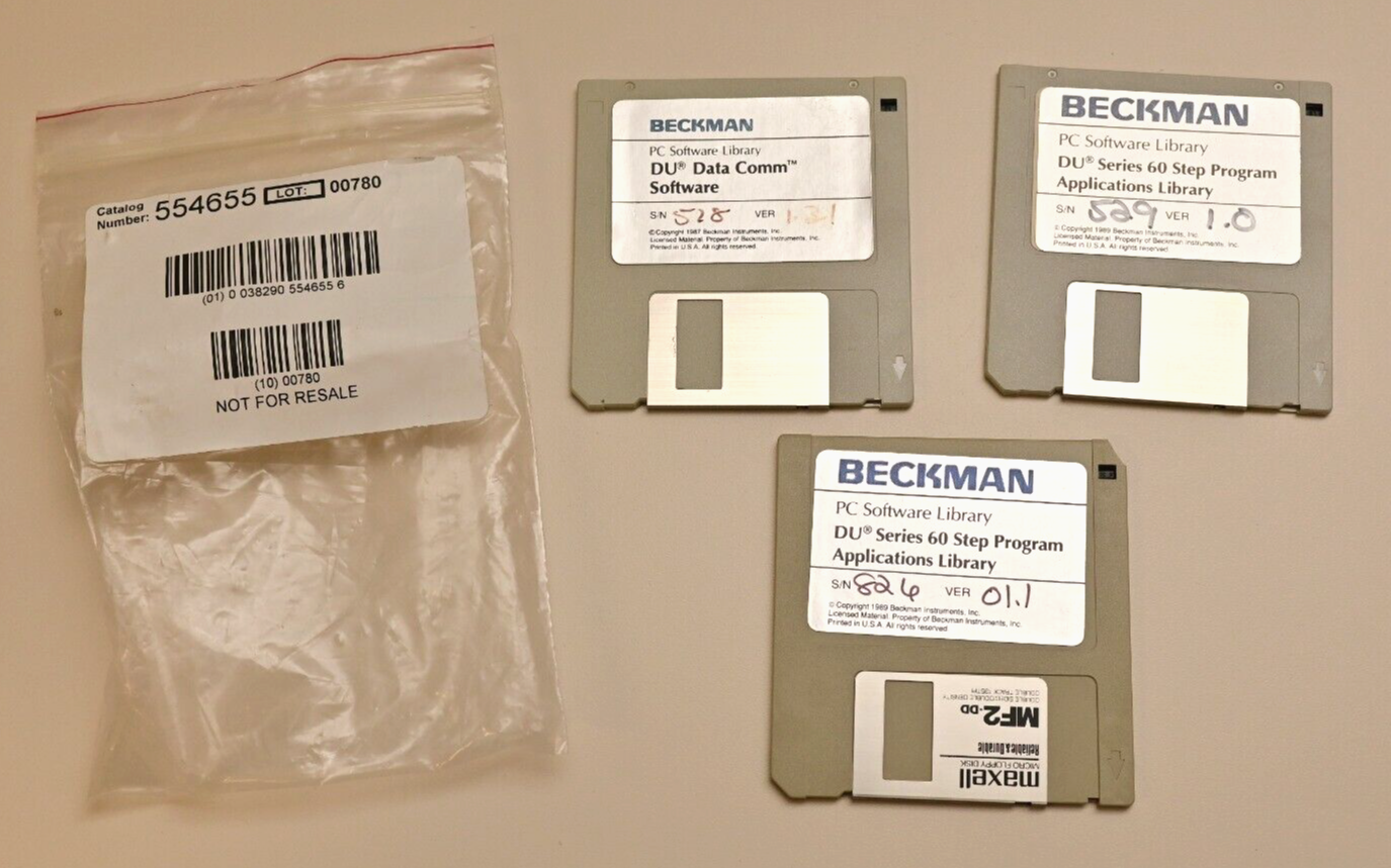 Beckman DU Series 60 and Data Comm Software Floppies
