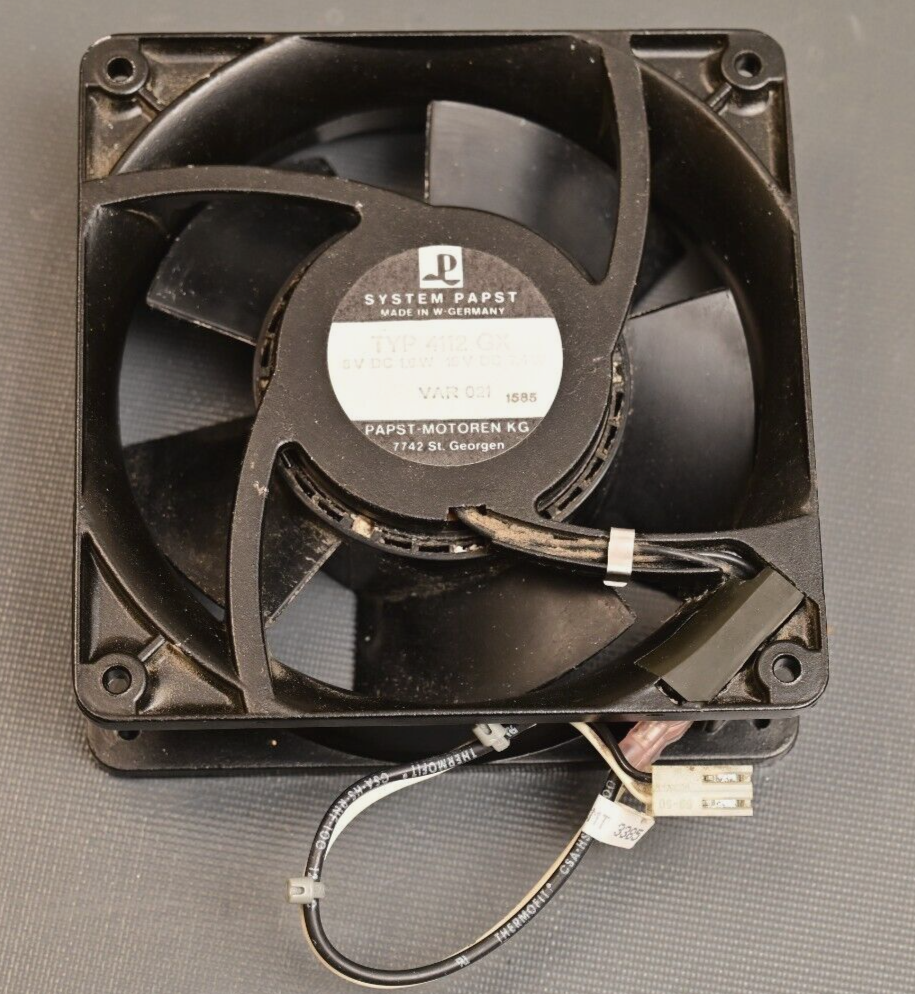 Vintage HP 9000/236 PC Fan Assembly PAPST TYP 4112 GX 8V 1.6W 16V 7.4W 1985