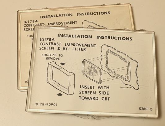 Lot of 2 Vintage HP 10178A Contrast Improvement Screen & RFI Filter 10178-90901