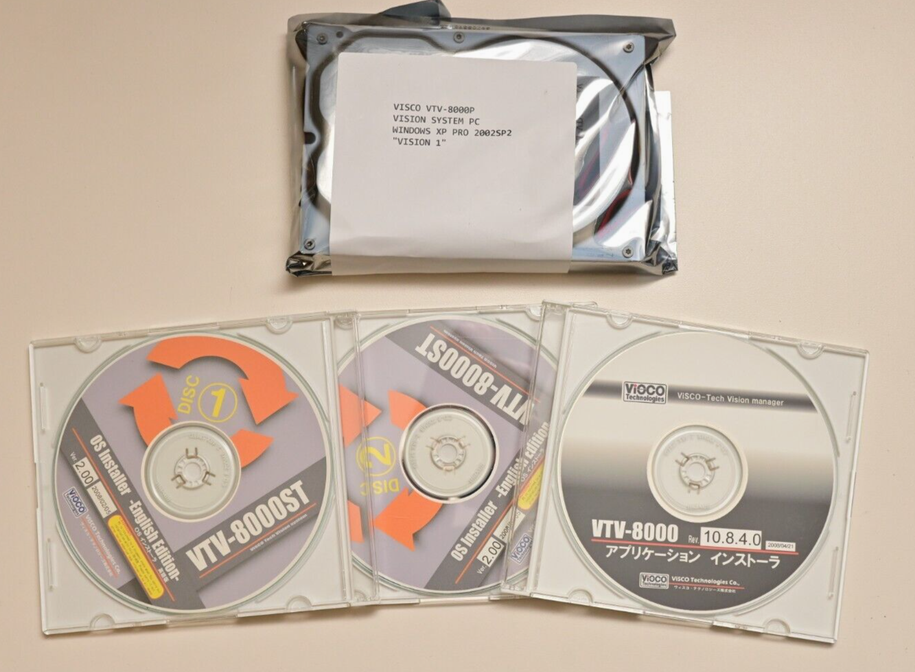 Visco Vision VTV-8000 Machine Vision Software CDs w/ Windows XP Pro on 3.5" HDD