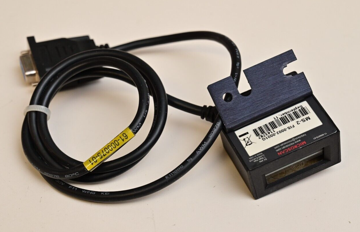 Microscan MS-2 Fixed Mount Industrial Barcode Scanner Integrated DB15 Cable