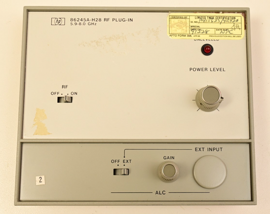 HP 86245A-H28 RF Plug-In Front Panel Vintage HP Switches Pots Knobs