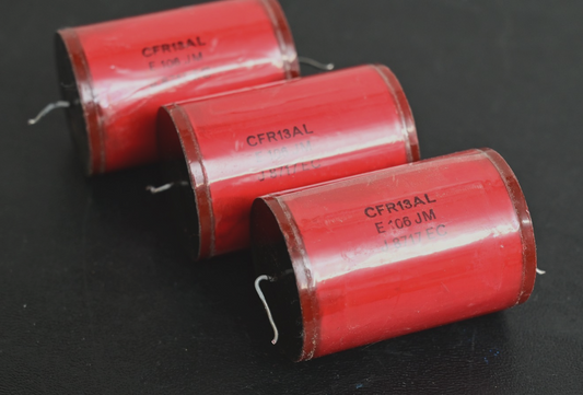 Lot of 3 Axial Metal Film Capacitors CFR13AL E106JM J8717EC Electronic Concepts