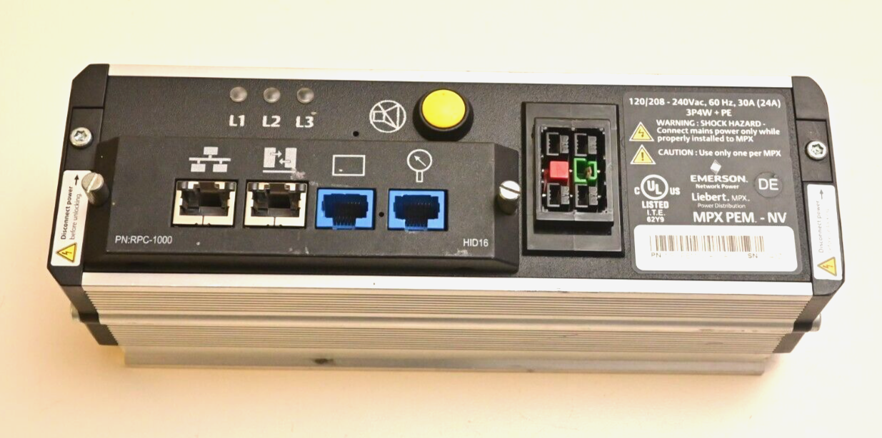 Emerson Liebert MPX PEM -NV L1-N Power Entry Module MPXPEM-NVAXXAXX w/ RPC-1000