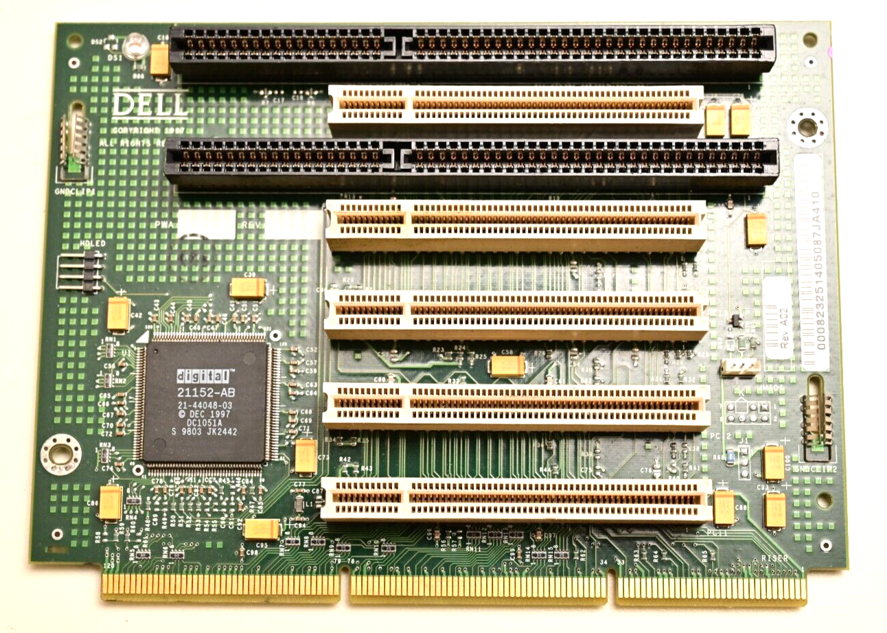Vintage DELL PCI ISA Riser Card 1997 5xPCI 2xISA 16-Bit Untested