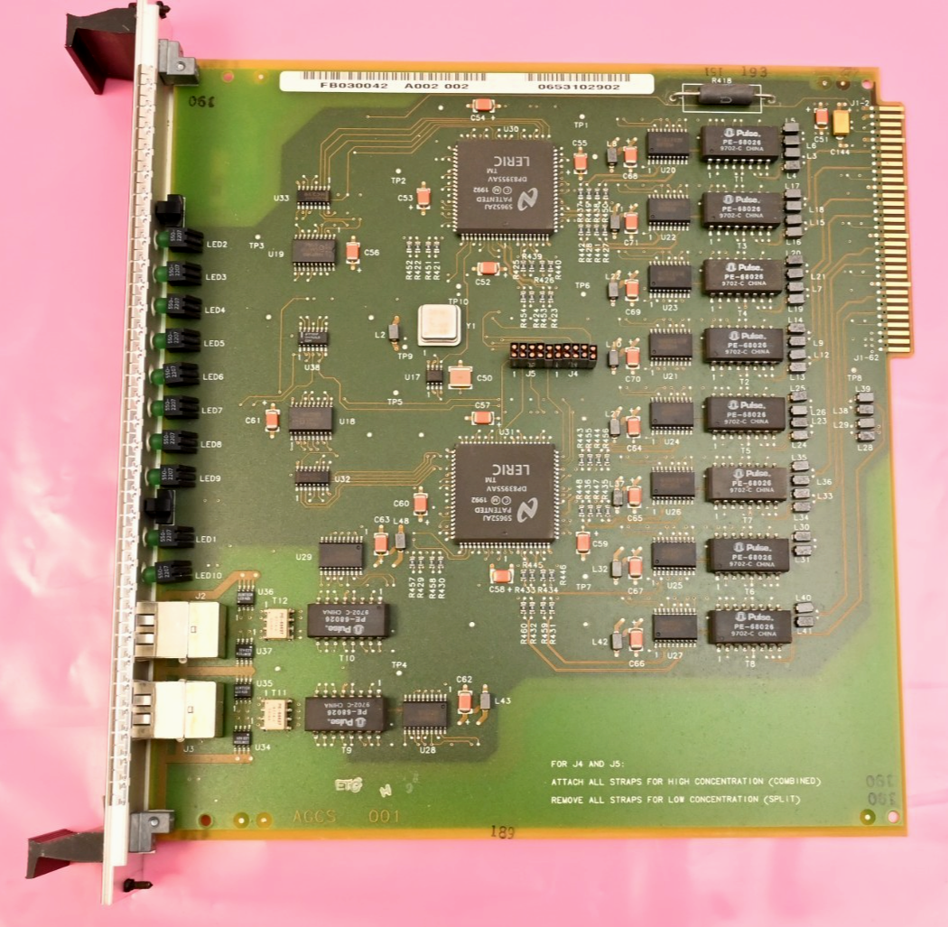AG Communication Systems HUBS Card 10Base-T Ethernet National DP83955AV LERIC IC