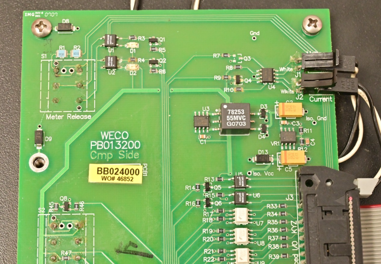 Watthour WECO 2350R Front Panel w/ Meter Port Switches Connectors PB013200 PCB