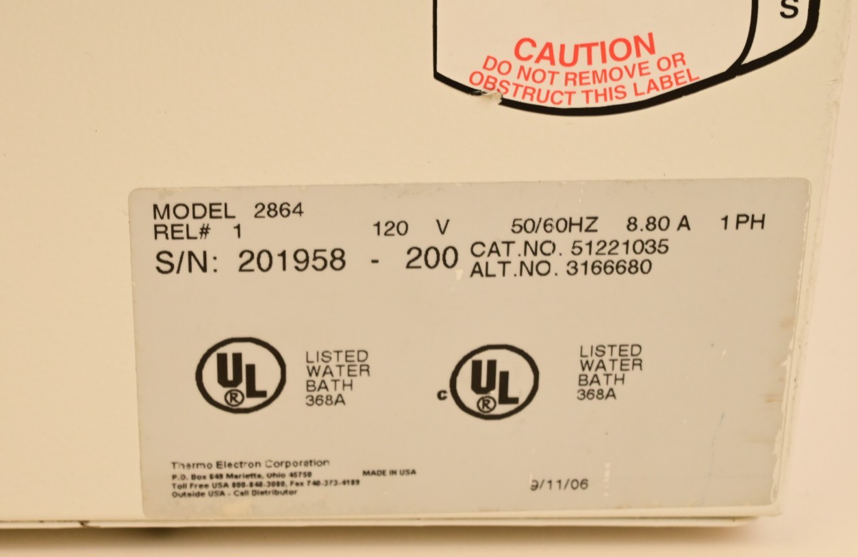 Thermo Precision Model 2864 Circulating Water Bath 51221035 1kW Digital w/ Heat