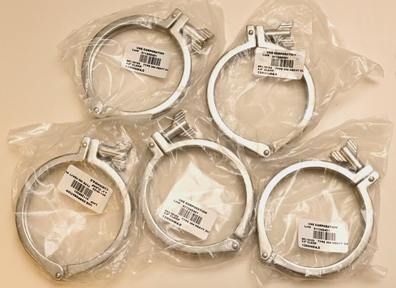 Lot of 5 VNE Stainless 304 Heavy Duty 4" Clamp NIB 13MHHM4.0 691-10153 Lab Clamp