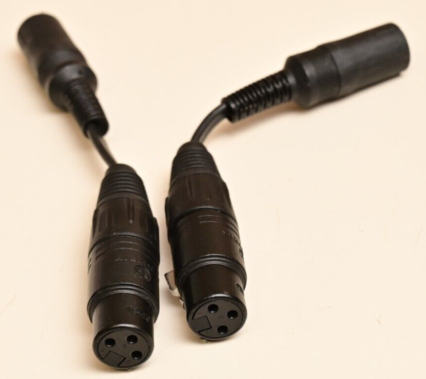 Lot of 2 Neutrik Female XLR Connector Black/Gold to 8-Pin DIN Connector NC-FX