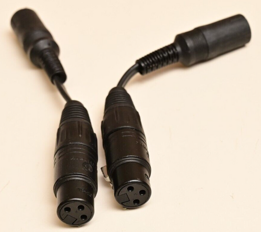 Lot of 2 Neutrik Female XLR Connector Black/Gold to 8-Pin DIN Connector NC-FX