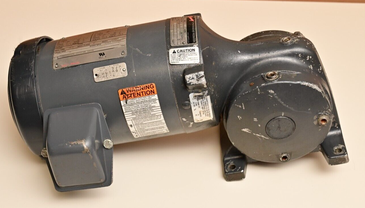 Browning 1HP Motor with 31:1 Right Angle Syncrogear Reducer A05-E435-N 3-Phase