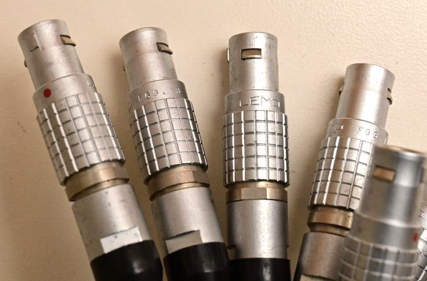 Lot of 10 LEMO 2-Pin Male Power Connectors w/ Pigtail/Cable Used FGG.1B