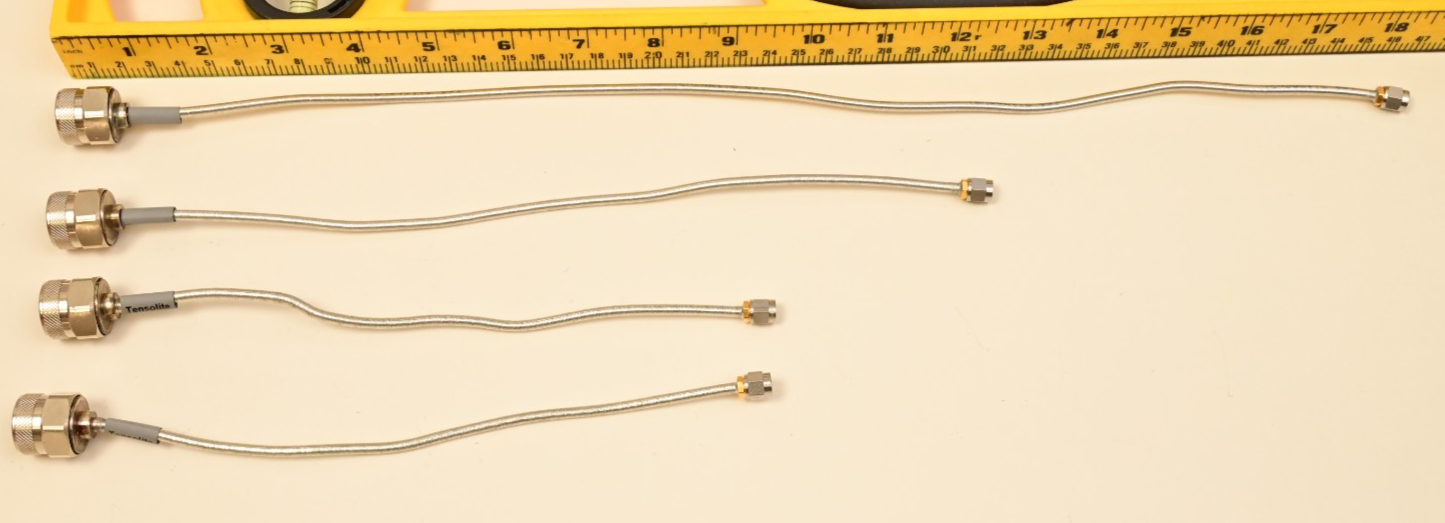 Lot of 4 Tensolite Flexible Coaxial SMA-m to N-m Cables Agilent GS-9200